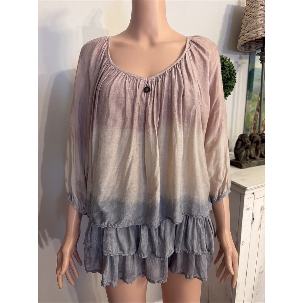 Tempo Paris Multicolor Size XL 3/4 Sleeve Blouse Designer City Quiet Luxury